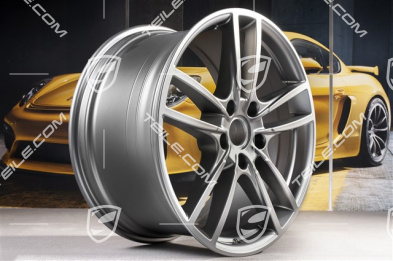 20-inch Cayenne Sport wheel rim set, 10,5J x 20 ET64 + 9J x 20 ET50, Platinum satin-mat