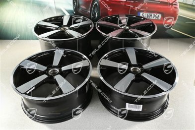 20"+21" Carrera Classic Felgensatz, Felgen 8,5J x 20 ET50 + 11,5J x 21 ET79, schwarz hochglanz
