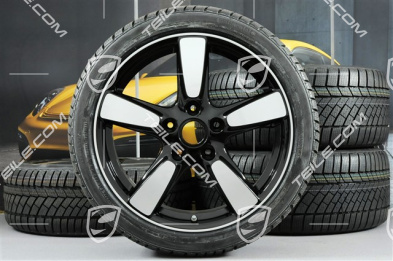 19" winter wheel set Cayman S, 8J x 19 ET57 + 9,5J x 19 ET45, winter tyres Continental WinterContact TS 830P 235/40 R19 + 265/40 R19, without TPMS, SportClassic Exclusive Design