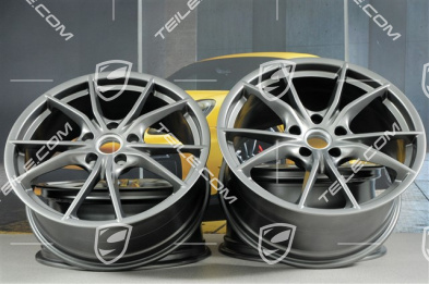 20" Komplet felg Carrera S IV, 8J x 20 ET57 + 10J x 20 ET45, Platinum satynowy mat