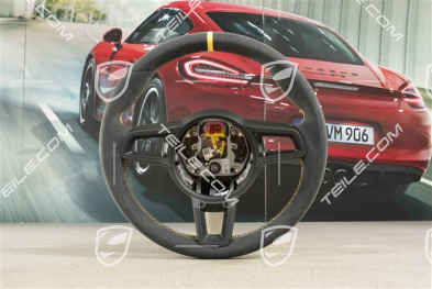 Sportlenkrad GT, Alcantara, Schwarz/Racinggelb, 12-Uhr Markierung Racinggelb