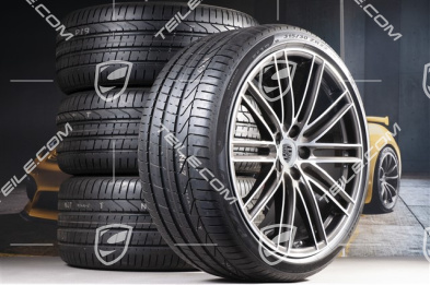 22-inch summer wheel set 911 Turbo IV Design, rims 10J x 22 ET48 + 11,5J x 22 ET61 + Pirelli summer tyres 285/35 ZR22 + 315/30 ZR22, with TPM