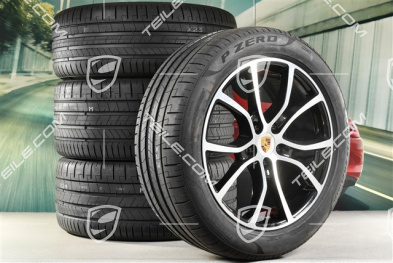 21-inch Cayenne Coupe Exclusive Design summer wheel set, rims 9,5J x 21 ET46 + 11,0J x 21 ET49 + NEW Pirelli P Zero summer tyres 285/45 R21 + 315/40 R21, with TPMS