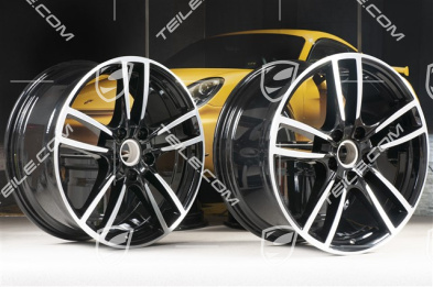 20" komplet felg Cayenne Sport, 10,5J x 20 ET64 + 9J x 20 ET50, czarne