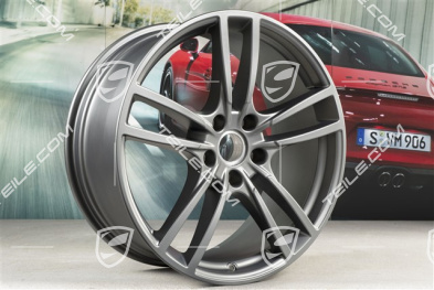 21-inch wheel rim set Cayenne Turbo, 11J x 21 ET58 + 9,5J x 21 ET46, Platinum Satin Matt