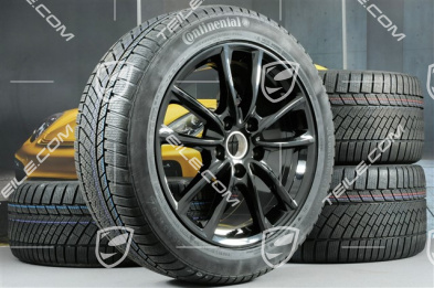 19-inch winter wheels set "Panamera S", rims 9J x 19 ET64 + 10,5 J x 19 ET62 + NEW Continental ContiWinterContact PS830 P winter tyres 265/45 R19 + 295/40 R19, in black high gloss