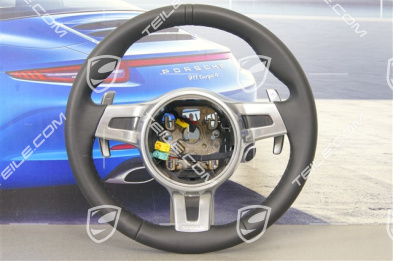 Sports Steering wheel with shifting paddles (PDK) without display, Black Leather
