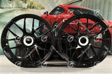20" Felgensatz Turbo Sport III, Zentralverschluss, 9J x 20 ET51 + 12J x 20 ET63, schwarz hochglanz