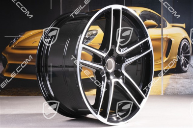 20-inch wheel rim set "Macan Turbo", 9J x 20 ET26 + 10J x 20 ET19, black high gloss