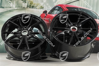 20-inch Carrera S (IV) wheel rim set, rims 8,5 J x 20 ET49 + 11,5 J x 20 ET76, in black (high gloss)