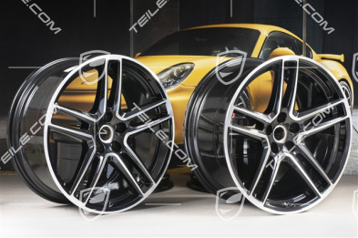 20" Felgensatz "Macan Turbo", 9J x 20 ET26 + 10J x 20 ET19, BORBET, tiefschwarz-metallic