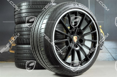 20-inch Panamera Sport summer wheel set, rims 9,5J x 20 ET 65 + 11,5 J x 20 ET 63, summer tyres 255/40 ZR20 + 295/35 ZR20, black, without TPM