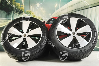 20-inch Macan winter wheel set, rims 7,5J x 20 ET32 + 10J x 20 ET49 + NEW Michelin Pilot Alpin 5 SUV winter tyres 235/55 R20 + 285/45 R20, black high gloss