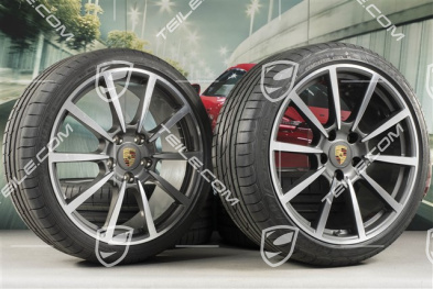 20-inch Carrera Classic summer wheels set, rims 8J x 20 ET57 + 10J x 20 ET45 + GoodYear summer tires 235/35 ZR20 + 265/35 ZR20, with TPMS