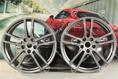 21" Felgensatz Cayenne Turbo, 11J x 21 ET49 + 9,5J x 21 ET46, Platinum Seidenmatt