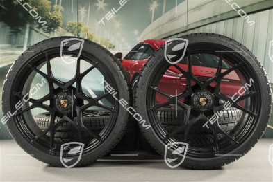 20-inch Winter wheel set for GT4RS and Spyder RS, rims 8J x 20 ET57 + 10J x 20 ET45, Michelin winter tires 235/35 R20 + 275/30 R20, black (satin matt), with TPMS