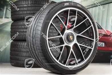 20-inch wheel set Turbo Sport III, central lock, rims 9J x 20 ET51 + 11,5J x 20 ET56 + NEW Pirelli summer tyres 245/35 ZR20 + 305/30 ZR20, black