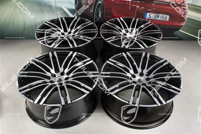 21" komplet felg Turbo III, felgi 10J x 21 ET19 + 9J x 21 ET26, czarny wysoki połysk