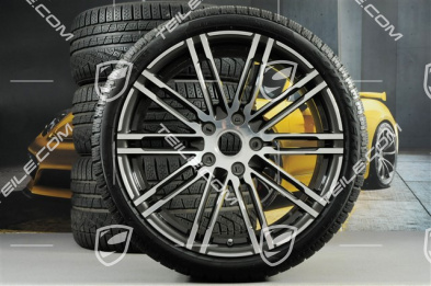 20" koła zimowe "Turbo", komplet, felgi 8,5J x 20 ET51 + 11J x 20 ET52 + NOWE opony zimowe Pirelli 245/35 R20 + 295/30 R20, z czujnikami ciśnienia