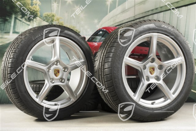 18" Boxster winter wheels set, rims 8J x 18 ET57 + 9,5J x 18 ET49, Pirelli Sottozero II winter tires, with TPMS