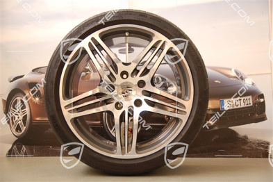 19" Komplet kół letnich Turbo I, felgi 8,5J x 19 ET 56 + 11J x 19 ET51 + NOWE opony letnie 235/35 ZR19 + 305/30 ZR19, czujniki ciśnienia RDK