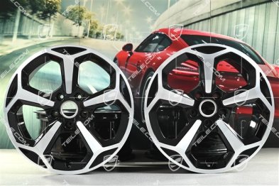 20" komplet felg Taycan Offroad Design, 9J x 20 ET54 + 11J x 20 ET60, czarny wysoki połysk