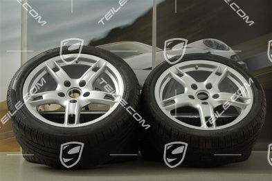 18-inch Boxster S winter wheel set (with tyres), front wheels 8J x 18 ET57 + rear 9J x 18 ET43 + NEW winter tyres 235/40 R18 + 255/40 R18