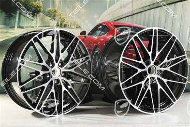 22" Macan RS Spyder Design wheel set, 9J x 22 ET29 + 11J x 22 ET47, high-gloss black