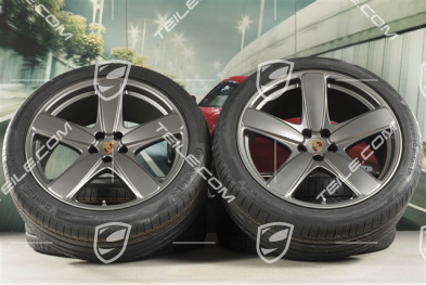 21-inch "Sport Classic" Platinum summer wheels set, rims 9J x 21 ET26 + 10J x 21 ET19, summer tyres 265/40 R 21 + 295/35 R 21, with TPMS
