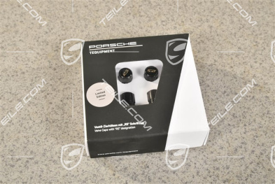 Ventilkappe, Schwarz, „RS“ Schriftzug in Silber, Satz für RDK-Sensoren