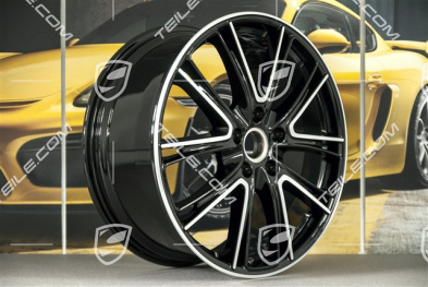 21" Komplet felg Panamera Exclusive, 9,5J x 21 ET71 + 11,5J x 21 ET69, czarny wysoki połysk