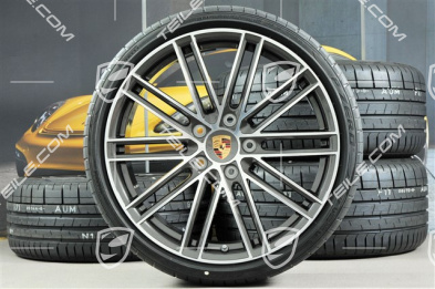 20" Turbo IV Sommerräder Satz, Felgen 8,5J x 20 ET57 + 10,5J x 20 ET47 + Pirelli Sommerreifen 235/35 ZR20 + 265/35 ZR20, mit RDK-Sensoren