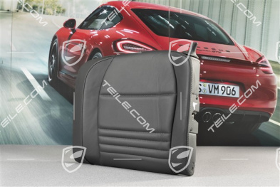 Back seat backrest, leather, black, Coupe, L