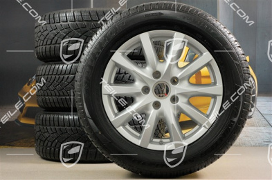 18" Cayenne Winterräder Satz, Felgen 8J x 18 ET53 + Winterreifen Dunlop SP Winter Sport 3D 255/55 R18, mit RDK-Sensoren