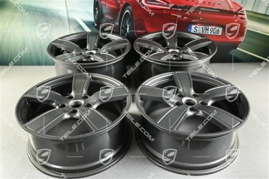 20-inch wheel rim set Carrera Sport, 8,5J x 20 ET57 + 10,5J x 20 ET51, Boxster T / Cayman T, in titanium