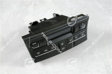 Control part/panel, manual air-conditioning system, matt black/hi-gloss chrome