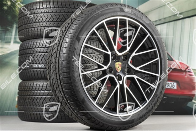 21-inch Cayenne RS Spyder winter wheel set, rims 9,5J x 21 ET46 + 11,0J x 21 ET58 + NEW Pirelli winter tyres 275/40 R21 + 305/35 R21, with TPMS, black high gloss
