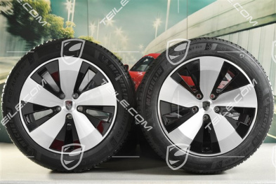 20-inch Macan winter wheel set, rims 7,5J x 20 ET32 + 10J x 20 ET49 + NEW Michelin Pilot Alpin 5 SUV winter tyres 235/55 R20 + 285/45 R20, black high gloss