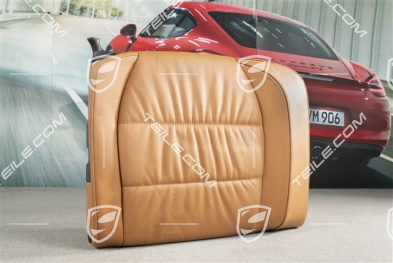 Notsitzrückenlehne, Raffleder, Braun/Natur, Coupe, R