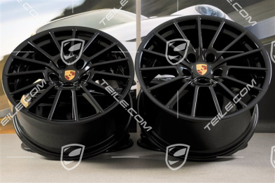 20-inch Panamera Sport wheel set, 2 x 9,5J x 20 ET 65 + 2 x 11,5 J x 20 ET 63, black