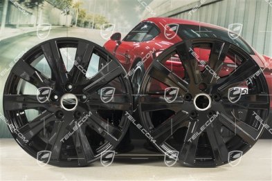 20-inch Taycan Tequipment Design wheel rim set, 9J x 20 ET54 + 11J x 20 ET60, black high gloss