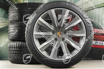 20" Taycan Tequipment Design Winterräder Satz, Felgen 9J x 20 ET54 + 11J x 20 ET60 + NEUE Pirelli Winterreifen 245/45 R20 + 285/40 R20