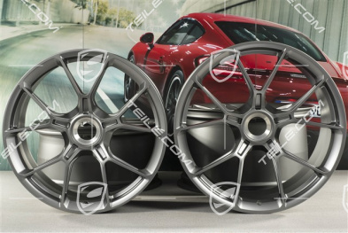 20"+21" GT3 komplet felg, 9,5J x 20 ET46 + 12J x 21 ET45, ciemny srebrny / darksilver