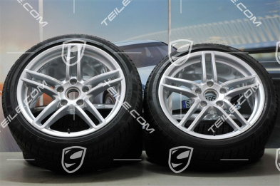 19" Winterräder Satz Carrera, Felgen 8,5J x 19 ET54 + 11J x 19 ET48 + Continental Winterreifen 235/40 R19 + 295/35 R19, ohne RDK-Sensoren