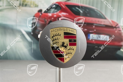 Radzierdeckel, konvex, Wappen farbig, Platinum Seidenmatt