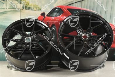 20+21-inch Carrera lightweight wheel rim set, 8,5J x 20 ET50 + 11,5J x 21 ET67, black satin matt