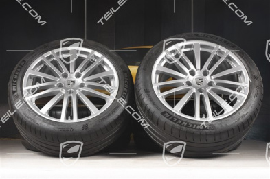 20-inch Panamera Design summer wheel set, rims 9,5J x 20 ET71 + 11,5J x 20 ET68 + NEW Michelin summer tires 275/40 ZR20 + 315/35 ZR20, with TPM