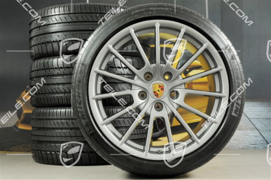 20" Panamera Sport Sommerräder Satz, 2 x 9,5J x 20 ET 65 + 2 x 11,5 J x 20 ET 63 + NEUE Michelin Reifen 255/40 ZR20 + 295/35 ZR20 mit RDK