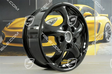 17" Komplet felg Carrera, 7J x 17 ET55 + 9J x 17 ET55, czarny wysoki połysk
