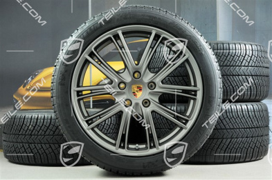 20" Koła zimowe, komplet "Exclusive Design", felgi 9,5 J x 20 ET71 + 10,5 J x 20 ET71 + opony zimowe Michelin Pilot Alpin 4 275/40 R20 + 315/35 R20, platyna (satyna)